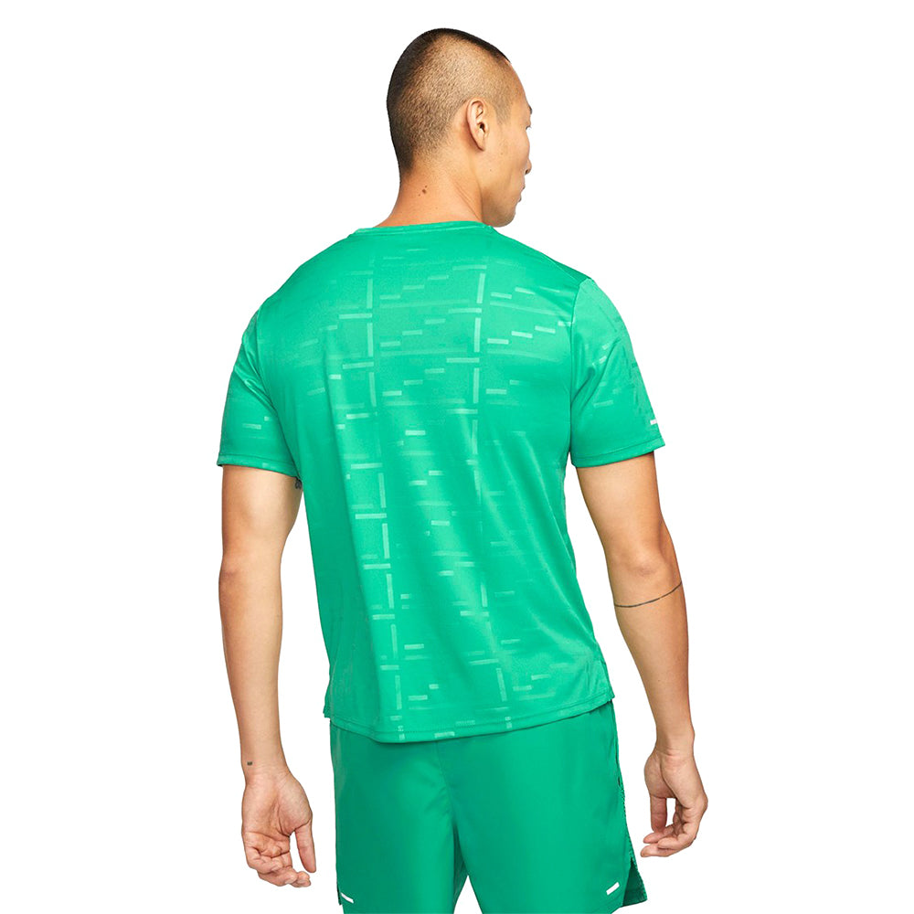 Nike Run Division Dri Fit Miler Embossed Short Sleeve T-Shirt