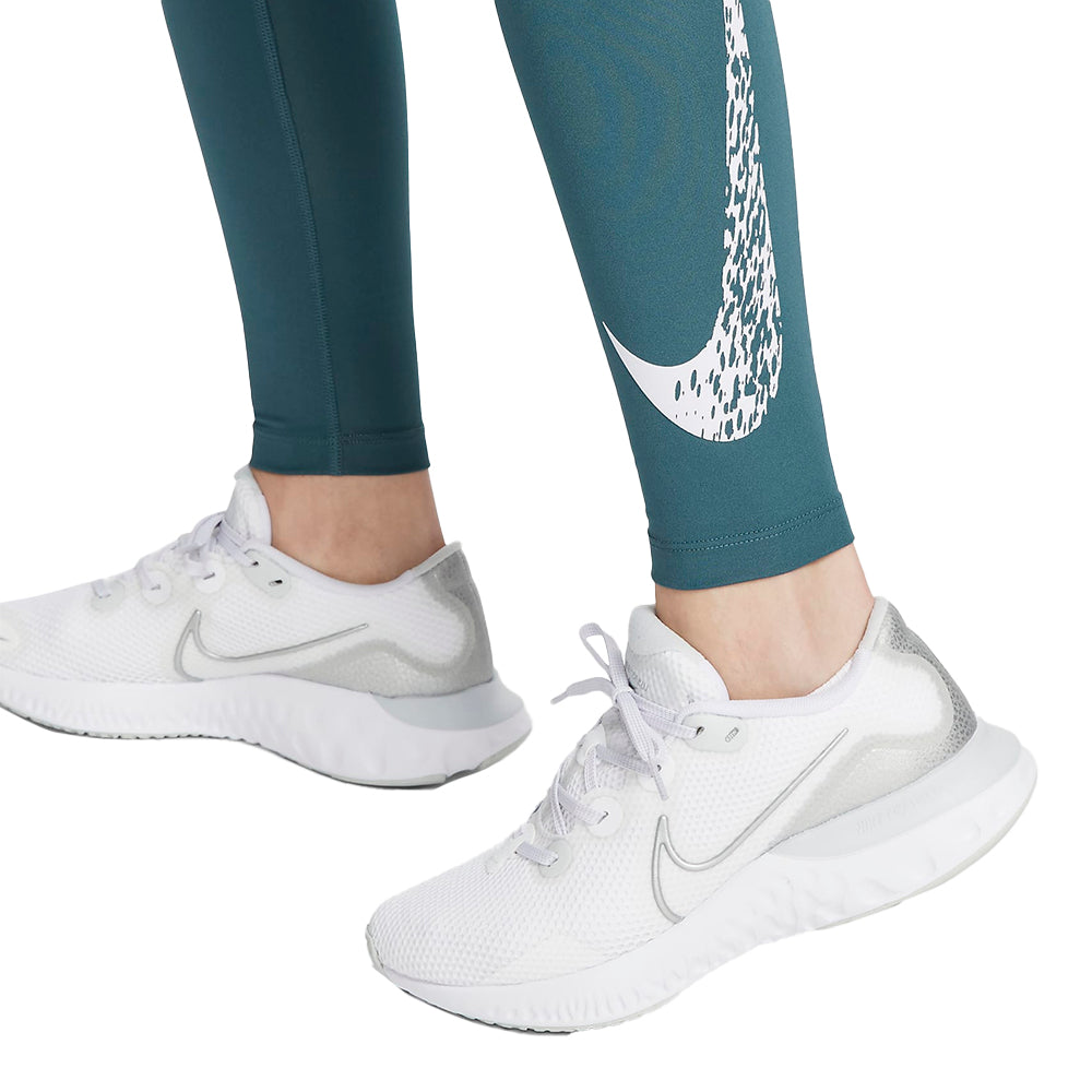 Nike Dri-FIT Swoosh Run Women's Mid-Rise 7/8 Length Running Leggings -  black/reflective silver/white DM7767-010