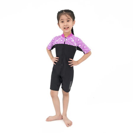 Junior 1PC UV S/S Half Swimsuit - AUV23305