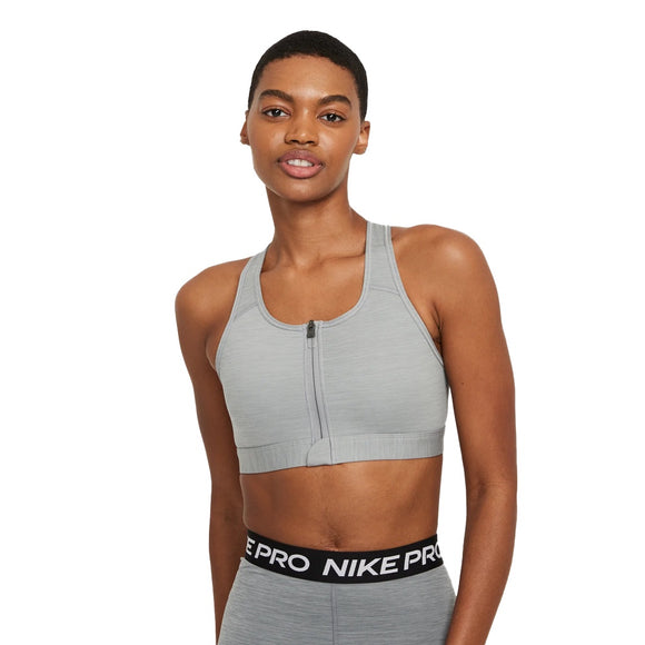 Nike Womens Dri-FIT Swoosh Non-Padded Sports Bra (Plus Size) Grey XXL